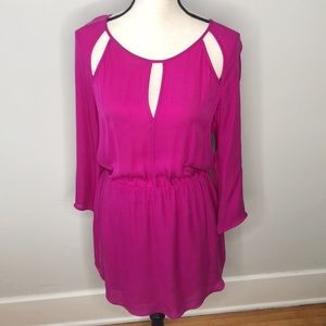 Aritzia Babaton 100% silk fuchsia dress